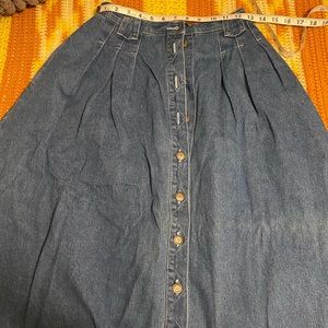 Vintage western style long jean skirt